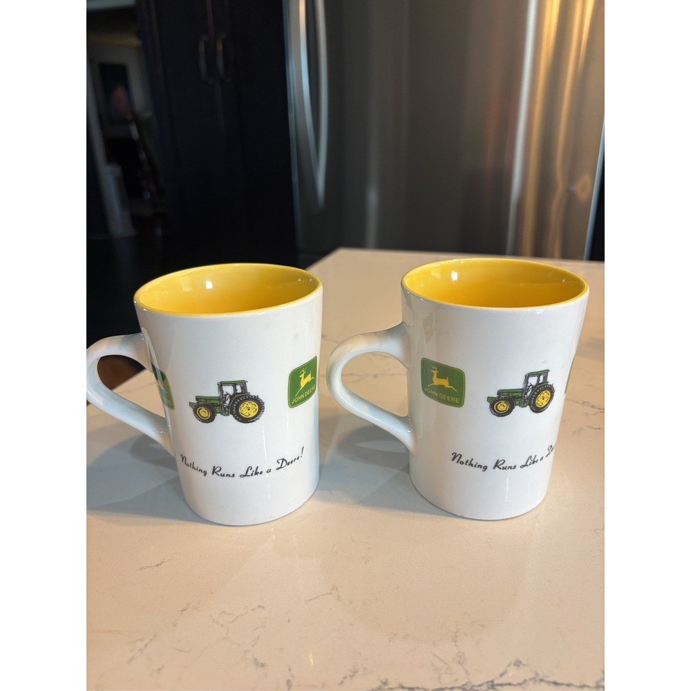 Set of 2 John Deere Gibson Coffee Mugs Nothing Runs Like a Deere